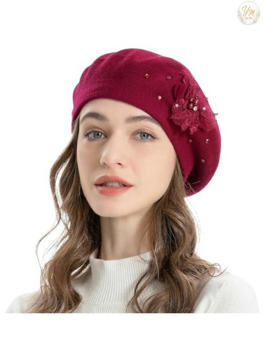 Women French Beret Hat Reversible Double Knit Warm Winter Headwear Gift main image 6